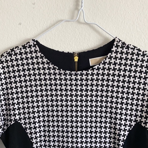 Michael Kors Houndstooth Panel Midi Dress - Picture 2 of 9